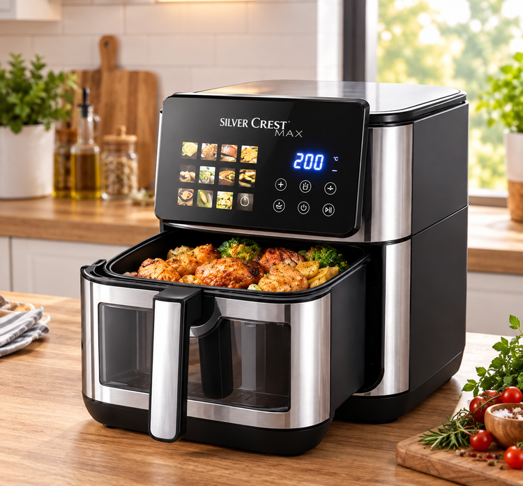 سرخ کن سیلور کرست مدل 6096 جلو شیشه ظرفیت ۱۵ لیتر بدون روغن