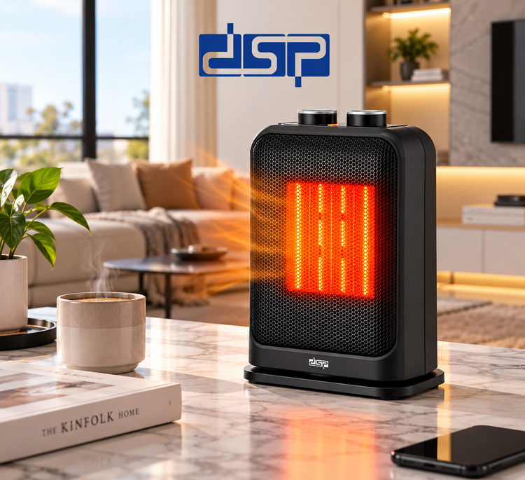 بخاری برقی فن‌دار DSP مدل KD3102 توان 1500 وات با ترموستات قابل تنظیم